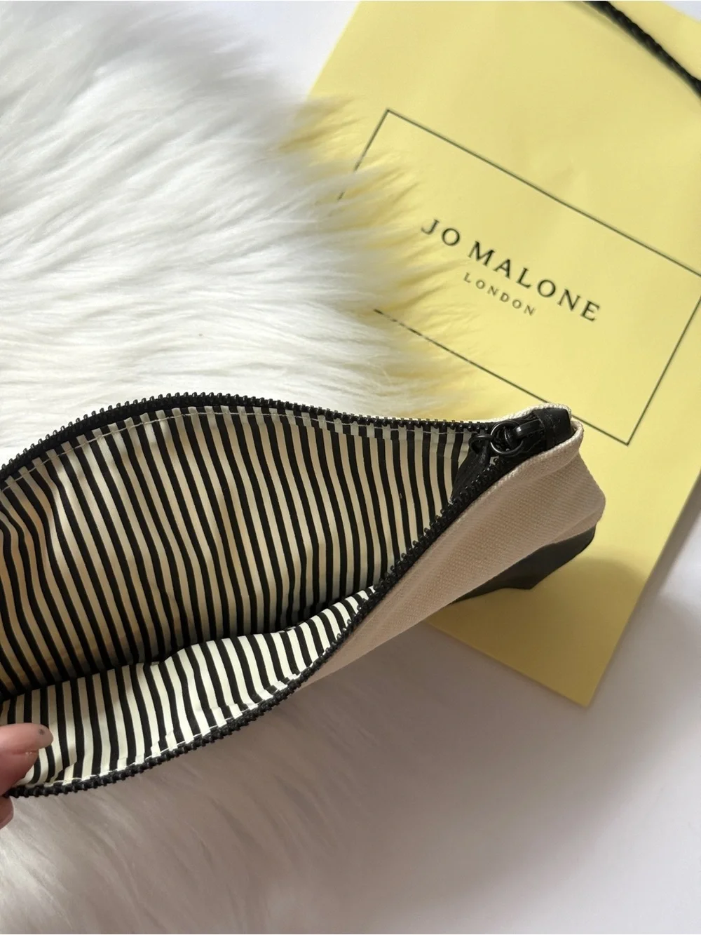 Jo Malone Cream and Black Cosmetic Pouch New
